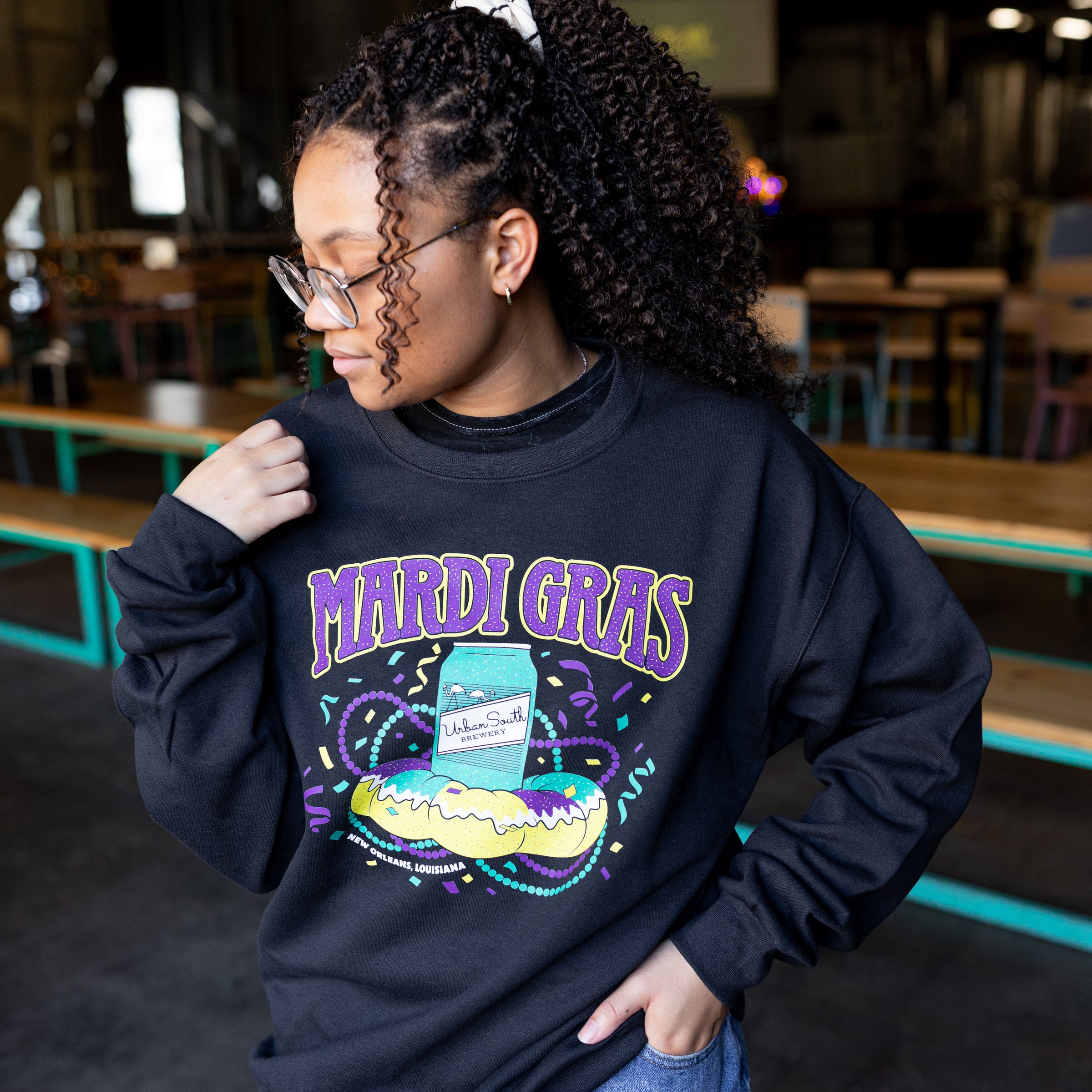 Mardi Gras Crewneck Sweatshirt | Urban South Brewery